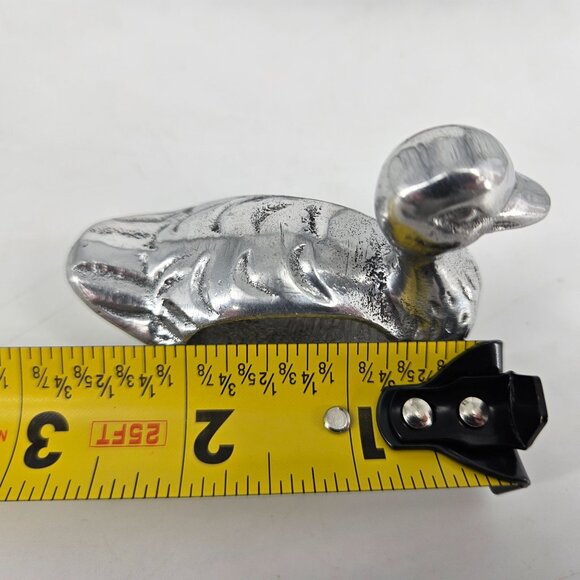 Vintage Pewter Metal Silver Napkin Rings Duck Animal Bird Ornithology Set of 5 - Picture 8 of 10